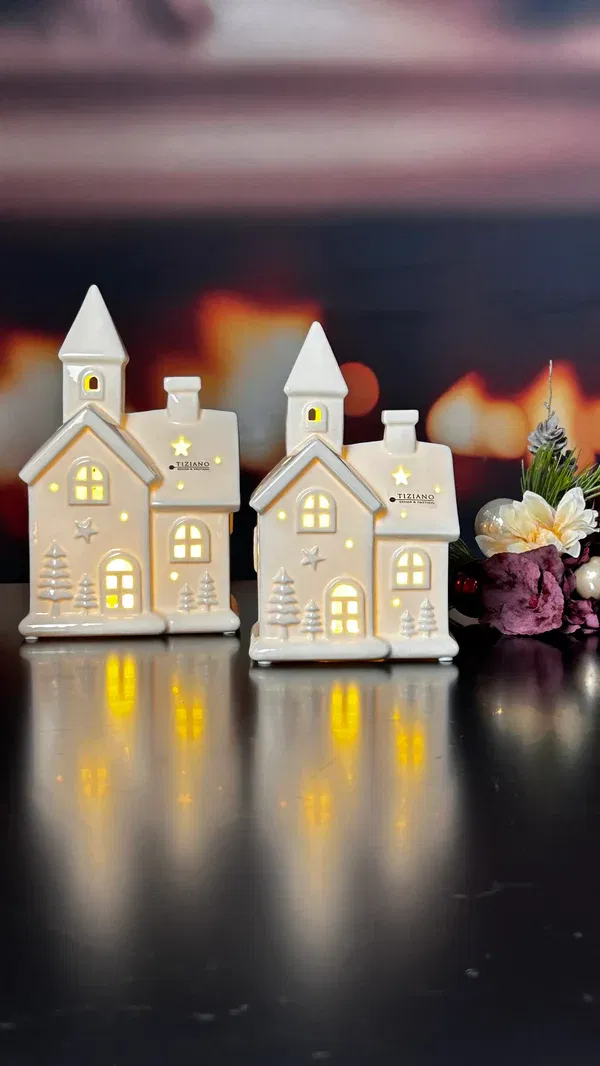 Kirche Spirito 16cm LED cremeweiß Porzellan