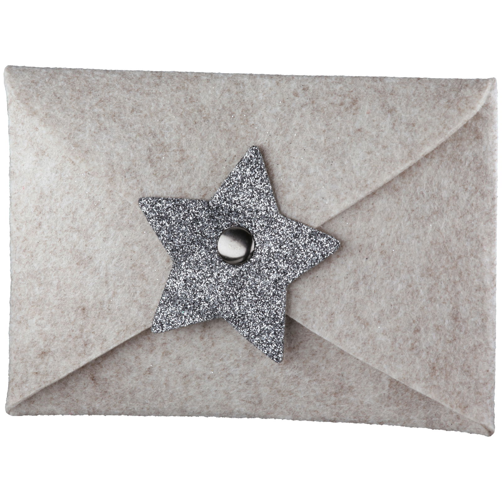 Geschenkkuvert Sternregen Filz beige