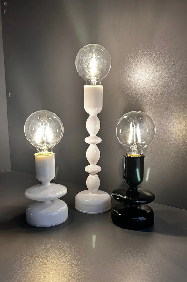 Lampe Savazza LED Glas weiß 37cm Lampe Savazza LED Glas weiß 37cm