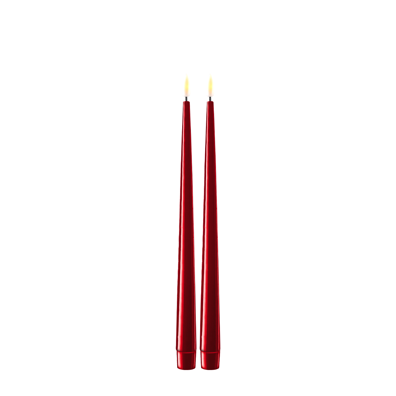 RF-K-0009 Stabkerze mit Lack LED 28 cm bordeaux 2 Stück