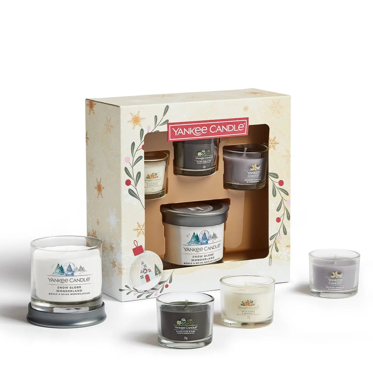 2022_1-05-06-Yankee-Candle-Q4-Silo-JN12156_18986-StackedE 3 Glasvotivkerzen à 37g & kleiner Tumbler Geschenkset Weihnachten Snow Globe Wonderland