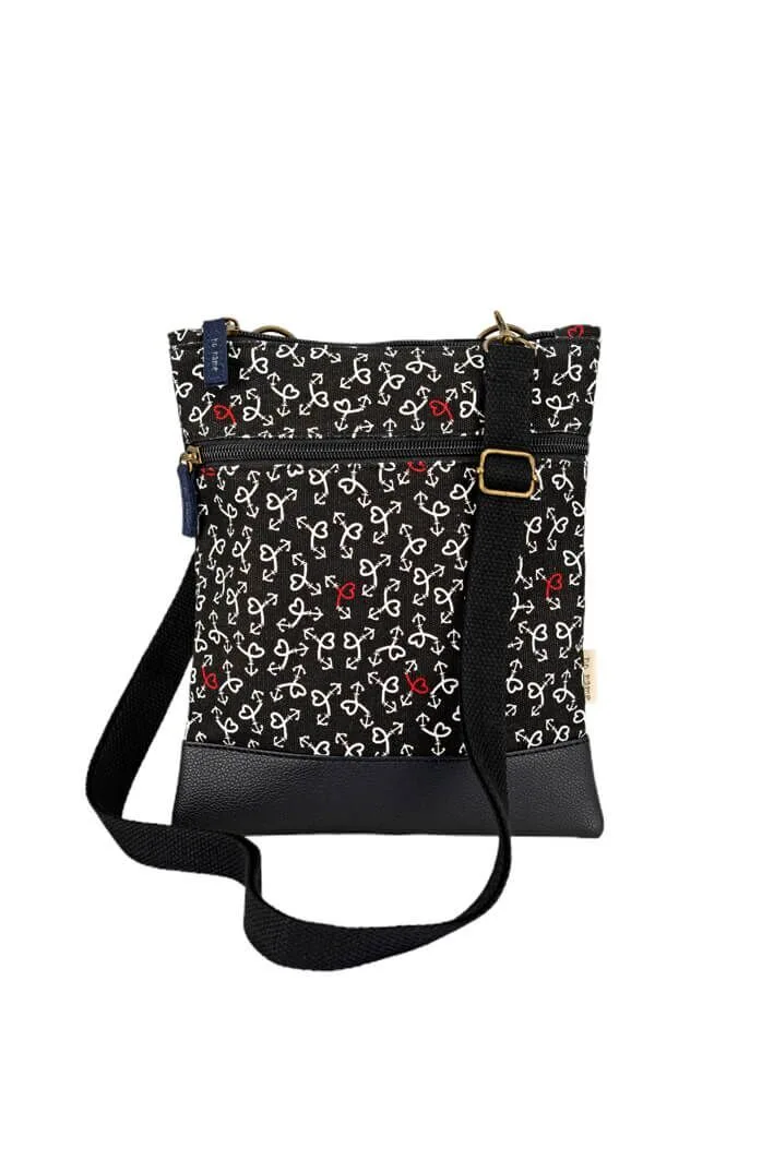 Crossbag Anchor Love schwarz 500 Zubehor, Tasche, Handtasche, Geldbörse, Leinwand