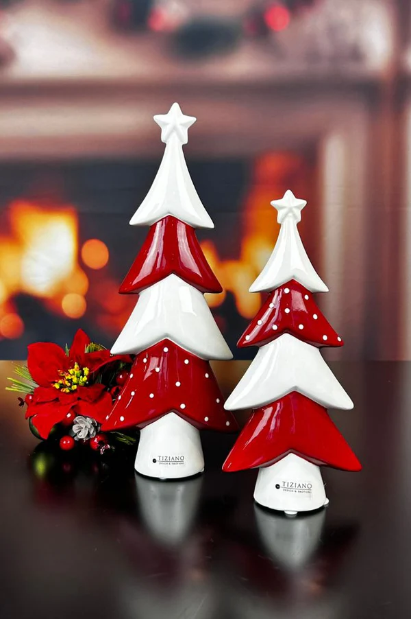 Deko Baum Medora 24cm rot/cremeweiß Deko Baum Medora 24cm rot/cremeweiß