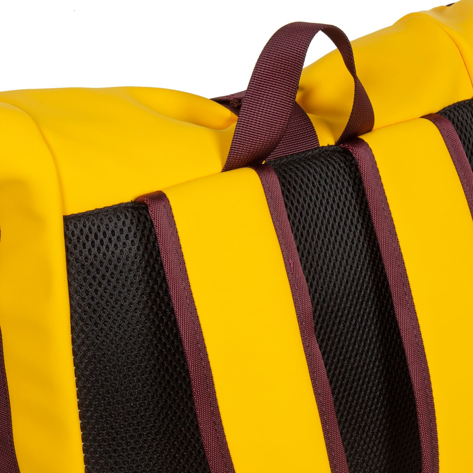 Tim - New York Rolltop Rucksack gelb/burgund