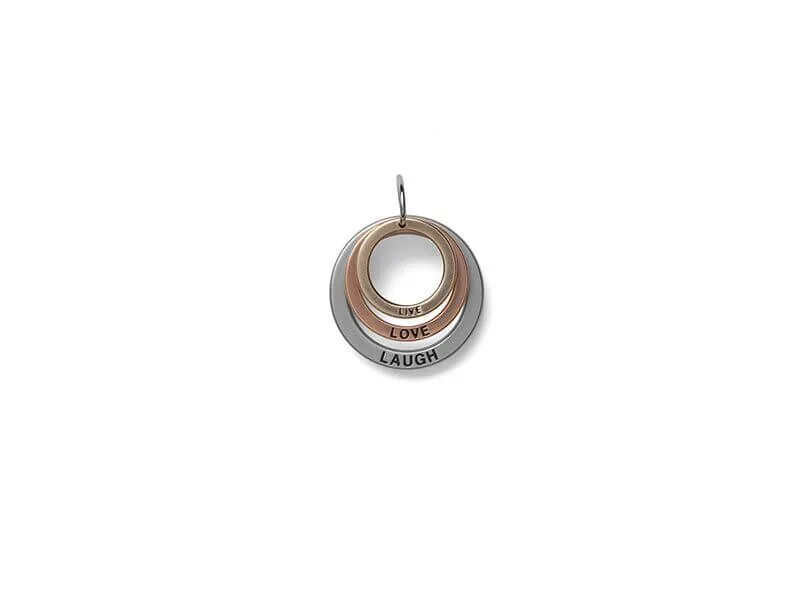 1627937E-Charm-Triple Motiv-Anhänger Live Love Laugh