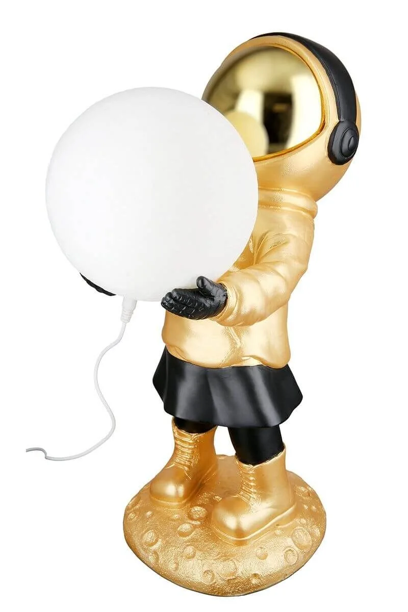 Dekolampe Apollo USB gold 34cm Lampe, Luftballon, Person, Beleuchtung