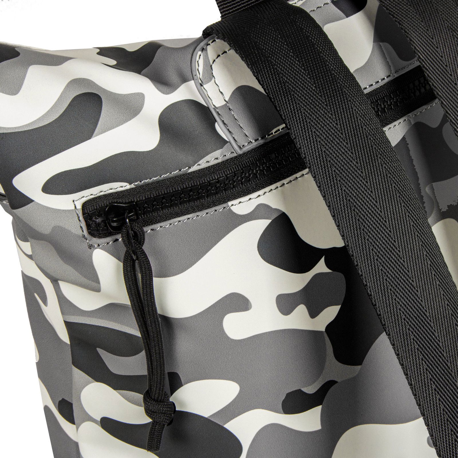 Mart - Los Angeles Rolltop Mini Rucksack weiß/schwarz camo