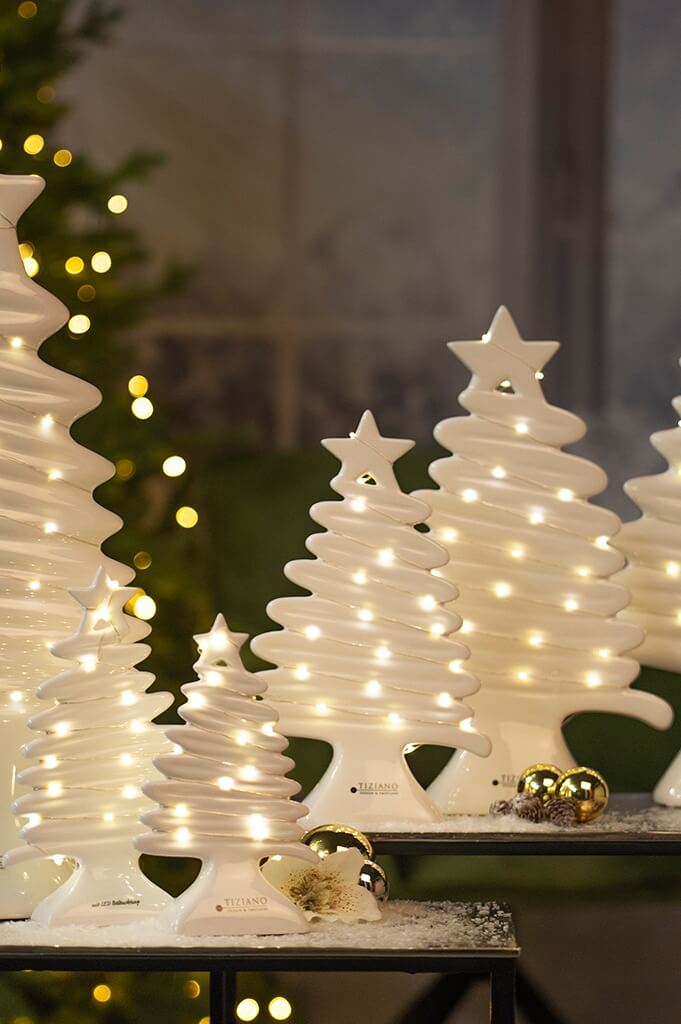 Weihnachtsbaum Natalino LED 24,5cm cremeweiß