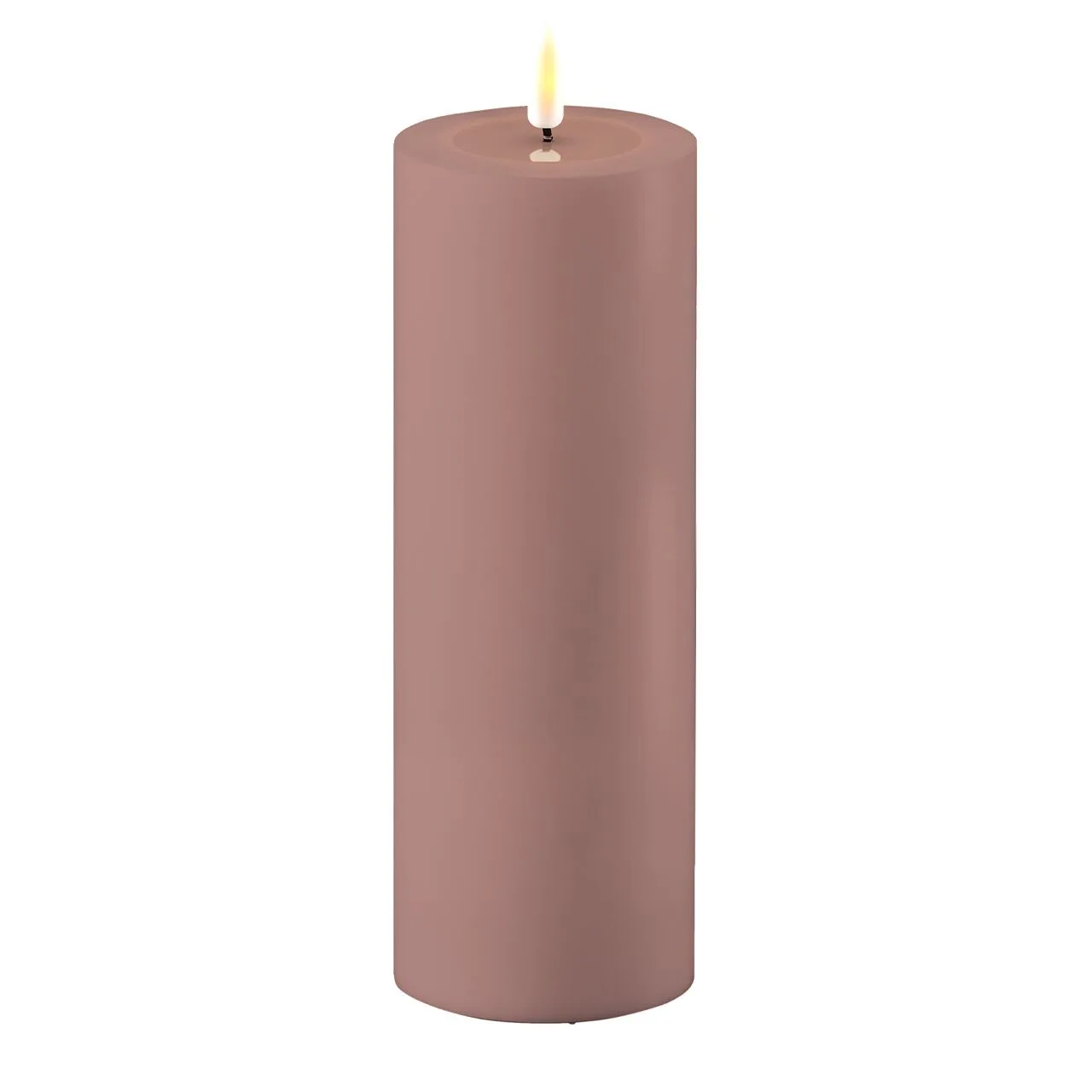 RF-UL-00023 Outdoor Stumpenkerze LED staubiges rosa 7,5 x 20cm