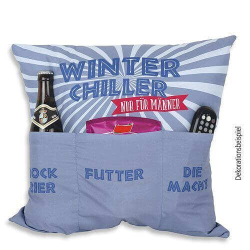 Männerkissen Winter Chiller mit 3 Einstecktaschen