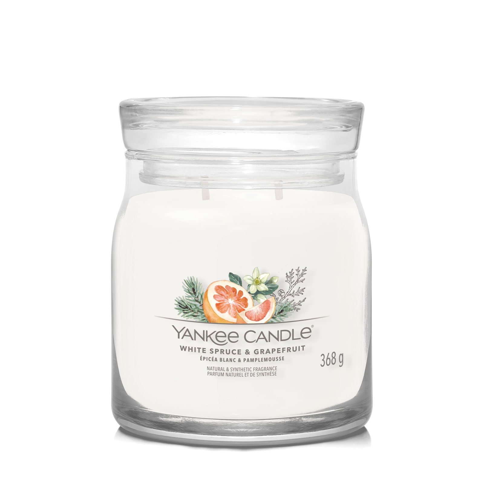 White Spruce & Grapefruit Signature Medium Jar 368g 2-Docht