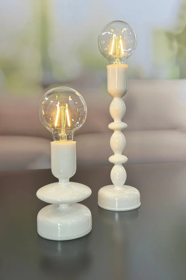 Lampe Savazza LED Glas weiß 37cm Lampe Savazza LED Glas weiß 37cm