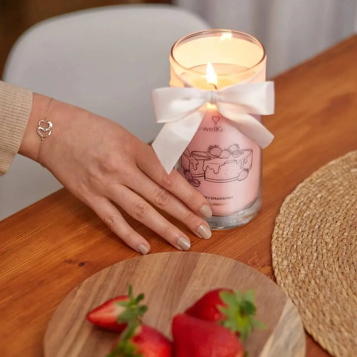 Fluffy Strawberry & Cheesecake (Armband) 400g Zubehor, Armreif, Schmuck, Einmachglas