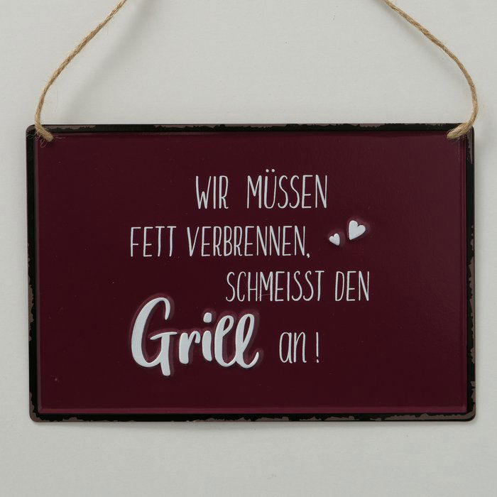 Schild Grillen rot