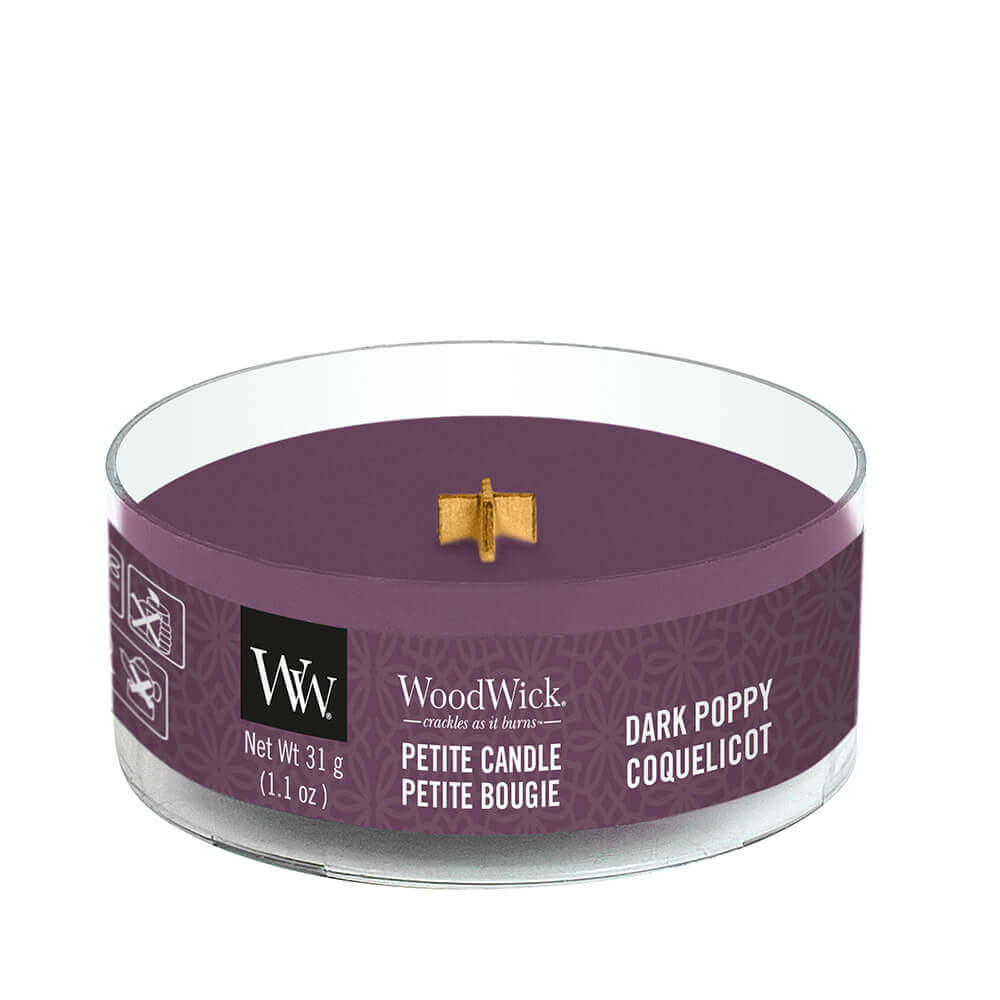 Dark Poppy Petite Candle 31g von Woodwick 