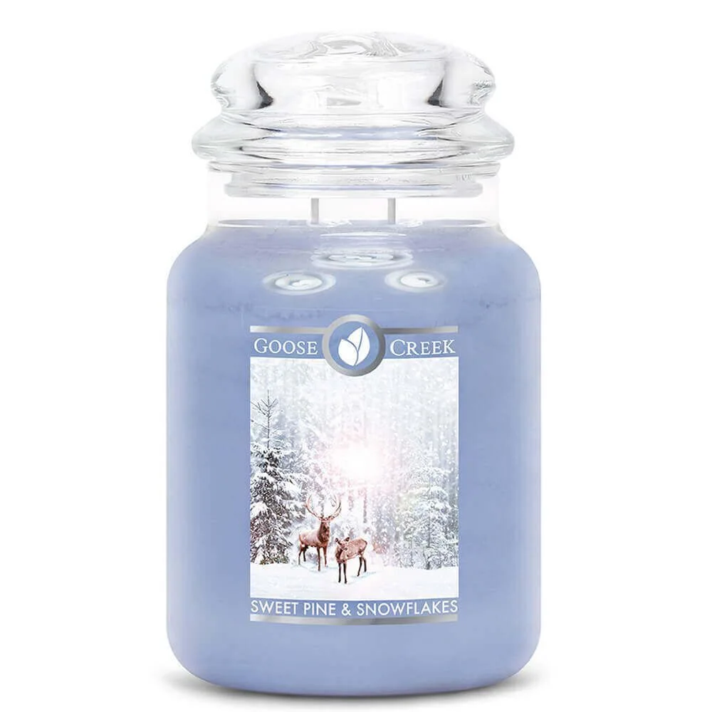 sweet-pine-snowflakes-2-docht-kerze-680g Sweet Pine & Snowflakes 680g von Goose Creek Candle