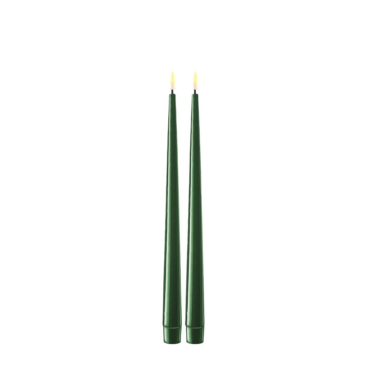 RF-K-0029 Stabkerze mit Lack LED 28 cm dunkelgrün 2 Stück
