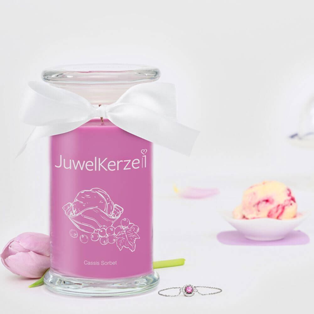 Cassis-Sorbet-Birne-Classic-Edition-Bracelet-DE JuwelKerze Cassis Sorbet 380g