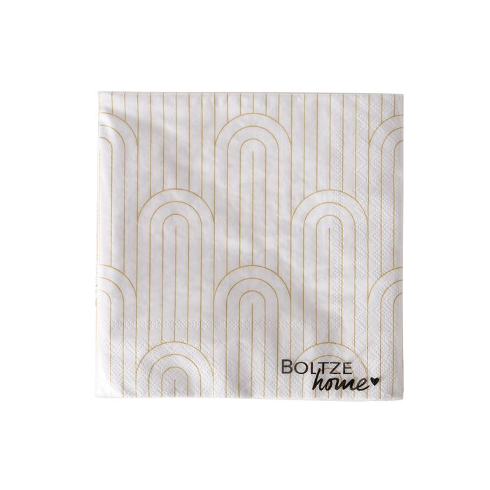 Serviette Bogan 20 Stück weiß/gold Variante 2