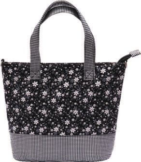Patchwork Handtasche 177-66 (Black Flowers)