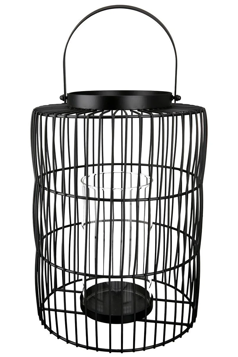 Windlicht Stage Metall schwarz 35cm Lampe
