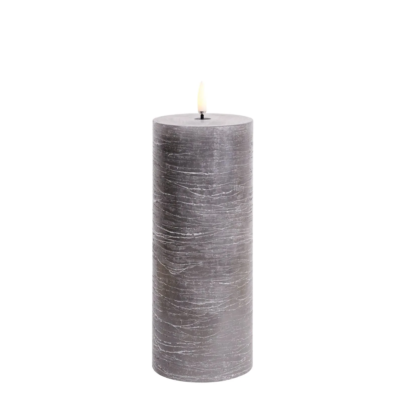 UL-PI-GR-C78020 Uyuni LED Stumpenkerze 7,8x20cm Grey