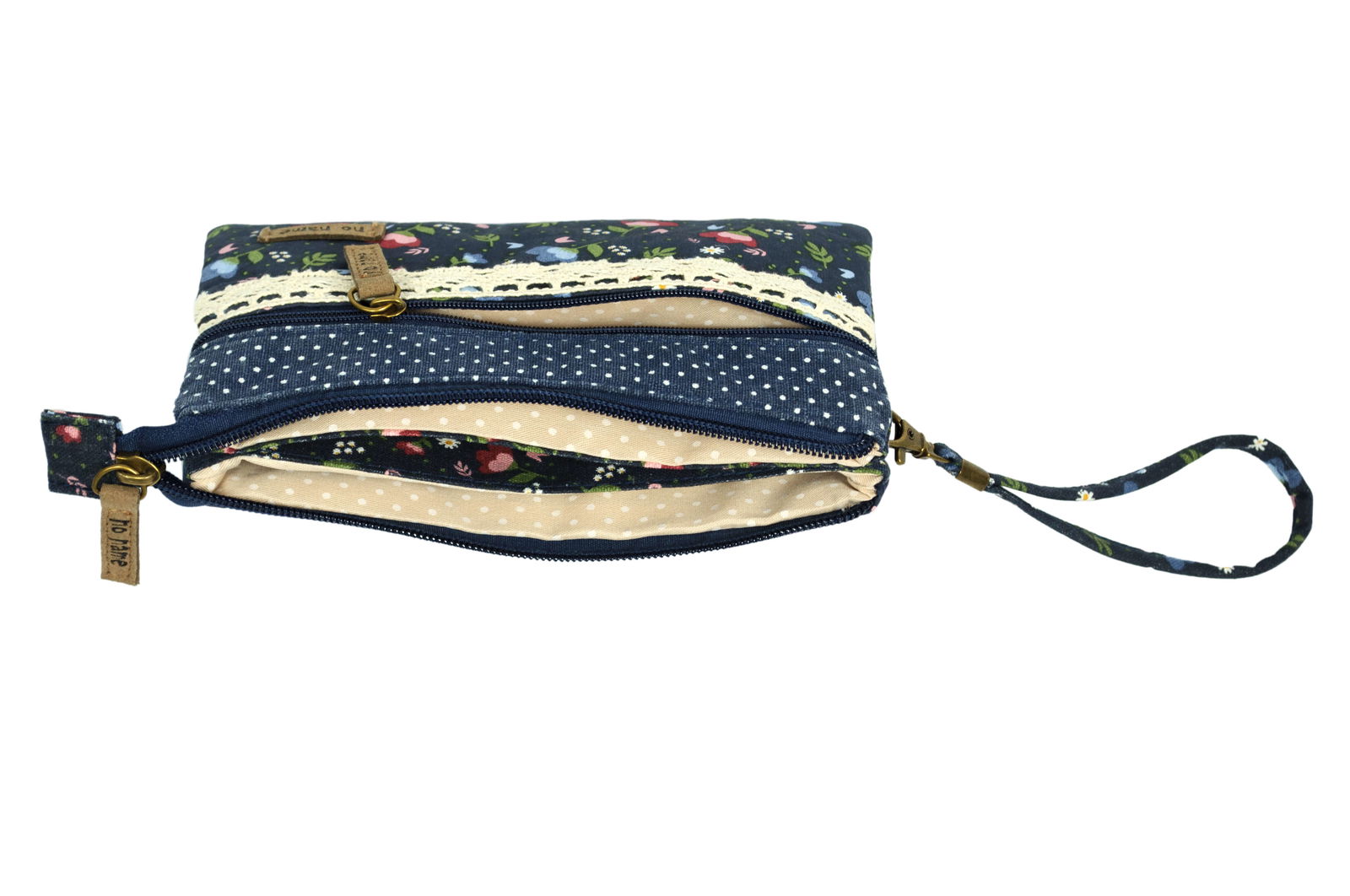 Patchwork Täschchen Floral blau 201