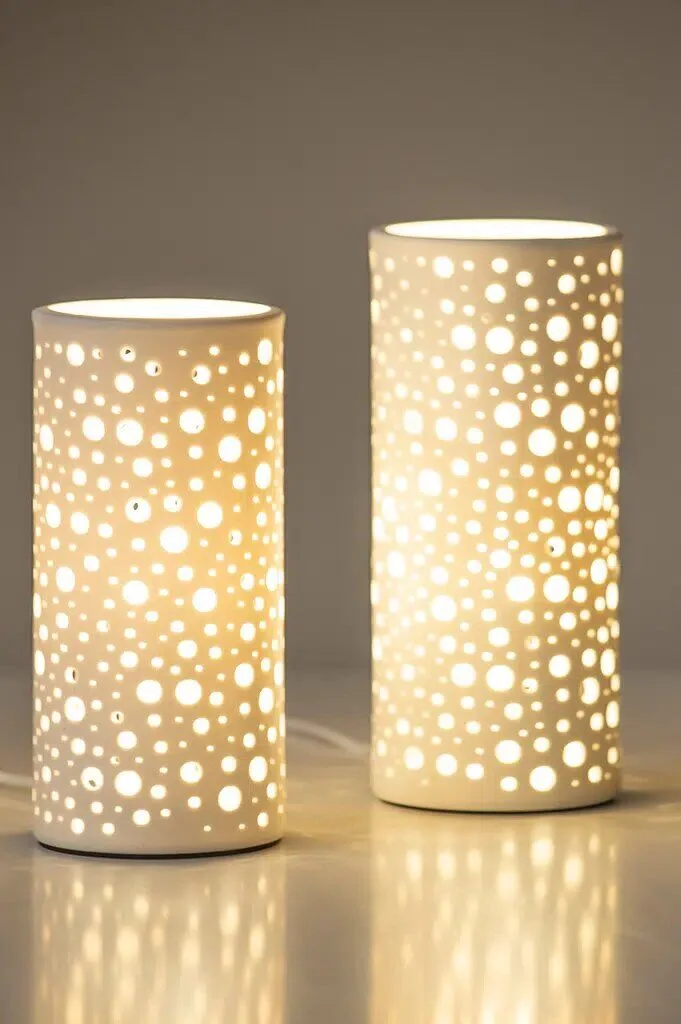 salvati-weiss-kollektion Lampe Salvati creme 28cm Porzellan