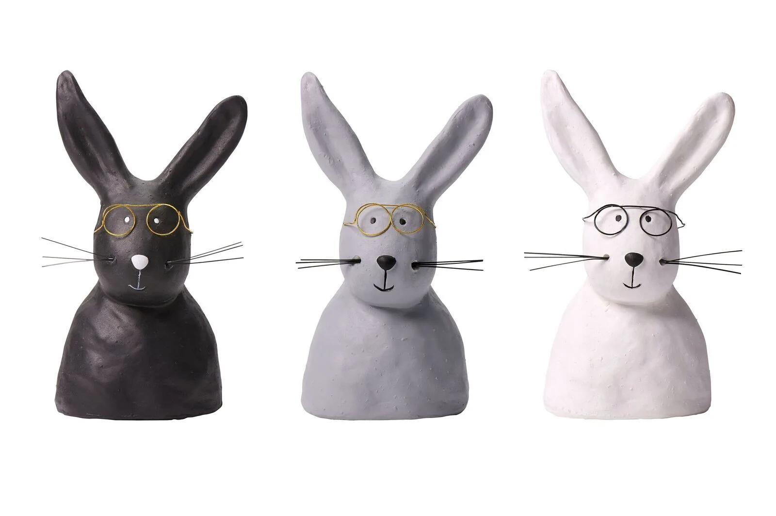 1056804020 Nerdy Deko-Hase mit Brille M schwarz