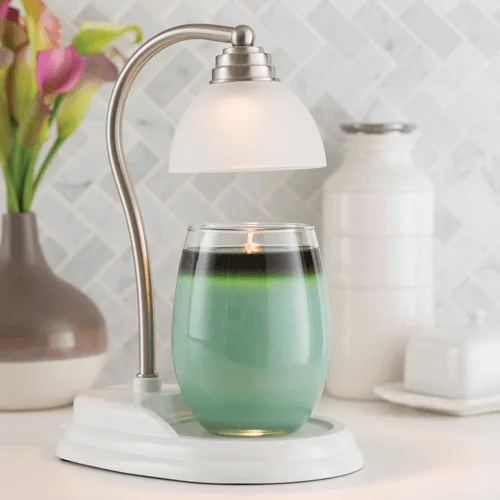 Candle-Warmers-Aurora-Lampe-Weiss-Silber Candle Warmers Aurora Lampe Kerzenwärmer weiß silber