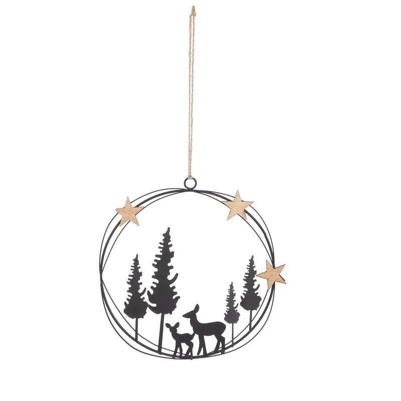 Deko Hänger Winterwald Rehmotiv Zubehör, Kronleuchter, Lampe, Pflanze, Baum