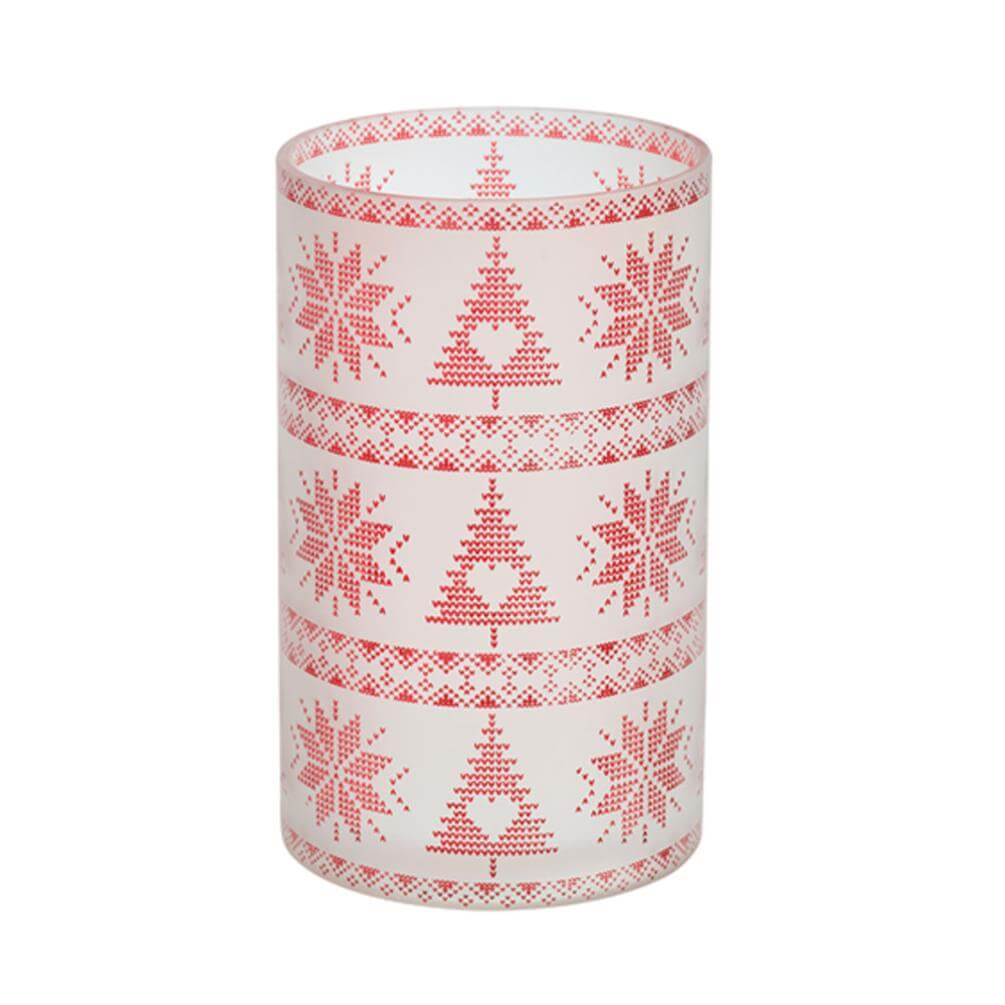 Red Nordic Frosted Glass Jar Sleeve