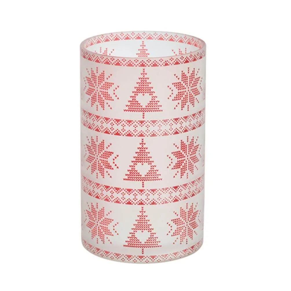 1651270 Red Nordic Frosted Glass Jar Sleeve