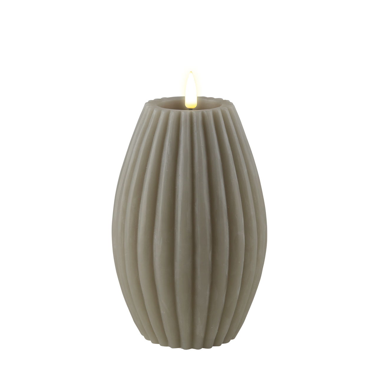 Stumpenkerze LED Sand gerillt 10 x 15cm