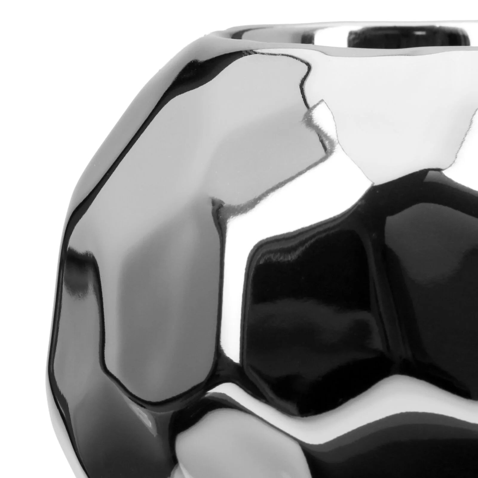 Teelichtleuchter Raute silber Metall Fußball-Ball, Sport, Zubehör, Sonnenbrille, Töpferei