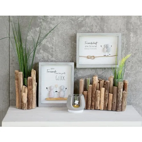Steinbild Freundschaft Variante 2 Holz, Pflanze, Baum