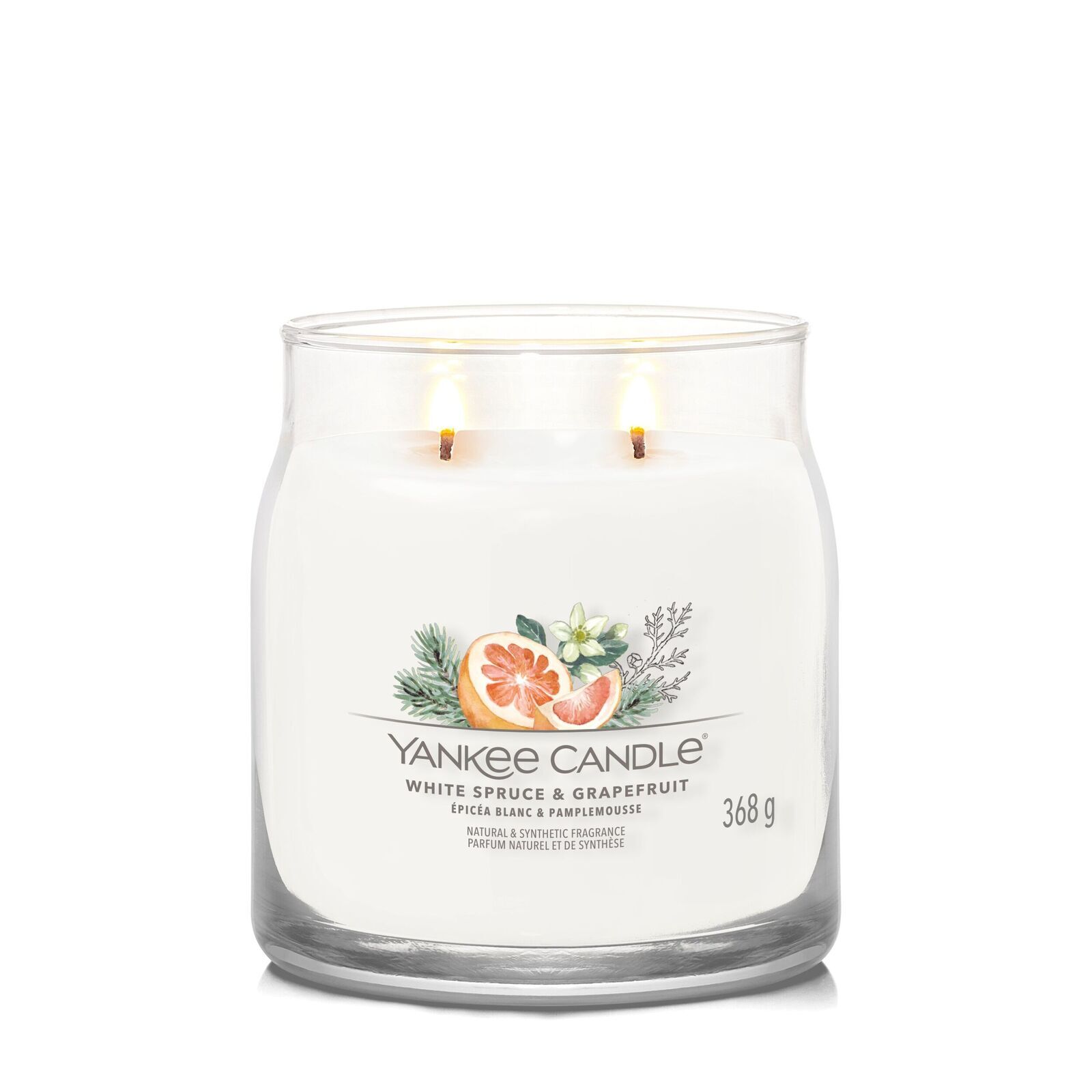 White_Spruce__Grapefruit_Medium_LIT-1-1 White Spruce & Grapefruit Signature Medium Jar 368g 2-Docht