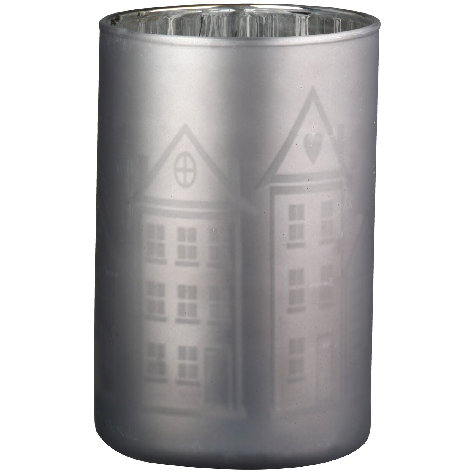 Windlicht Stadtlichter grau 12cm Kann, Zinn