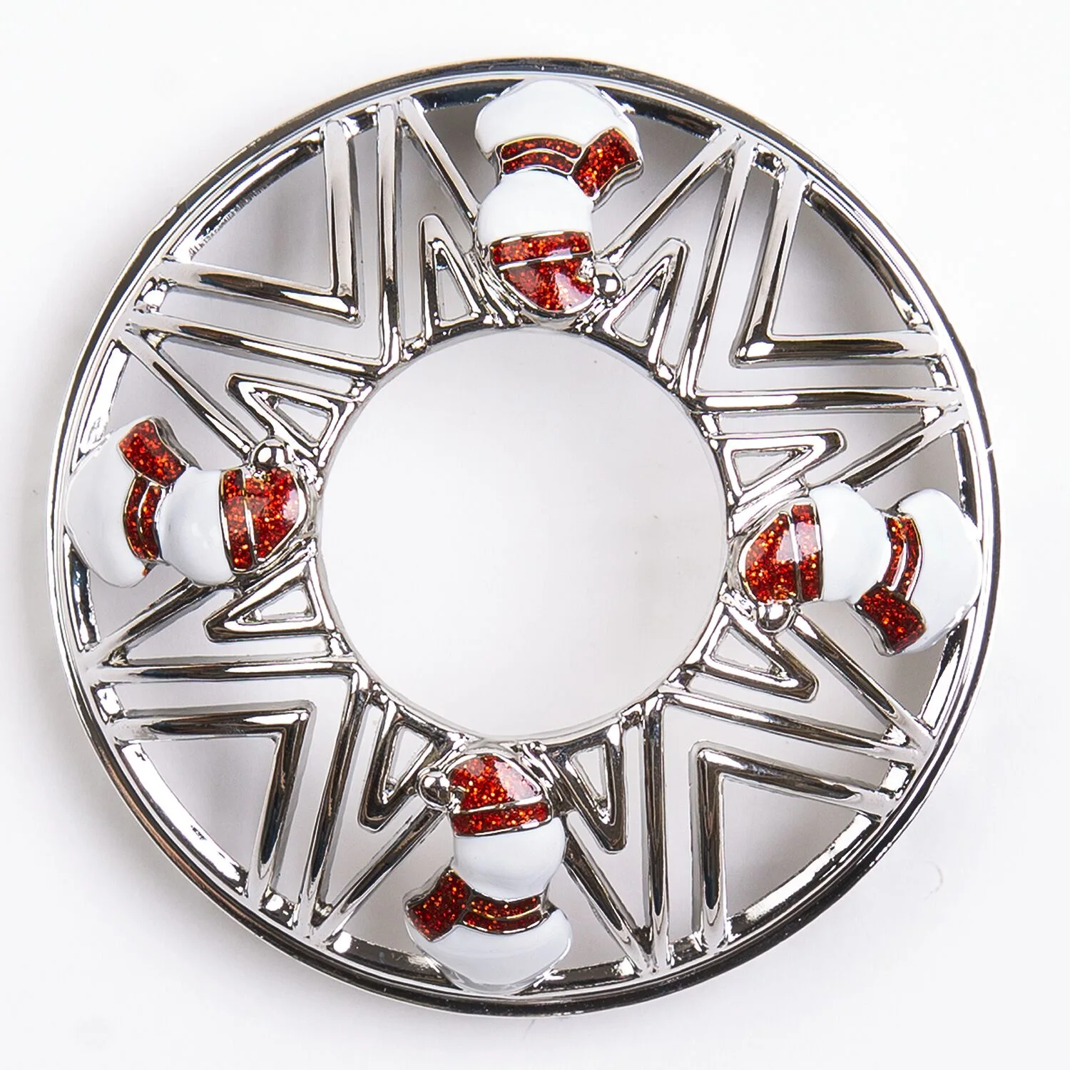 10032 Red Snowman Candle-Lid