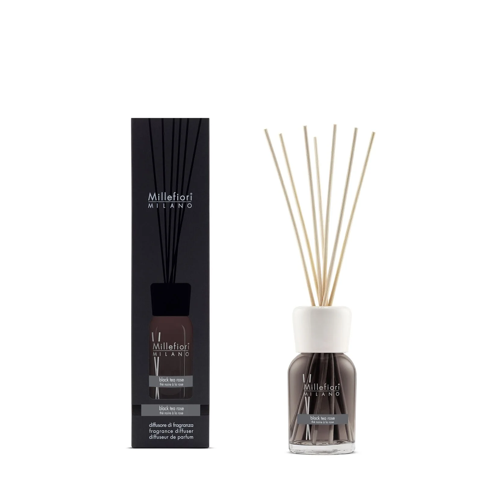 7MDBT_Millefiori-Milano_Reed-Diffuser-100ml_Product-and-Pack_Black-Tea-Rose