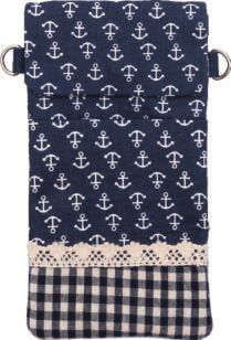 Patchwork Handytasche Umhängetasche (Navy 021)