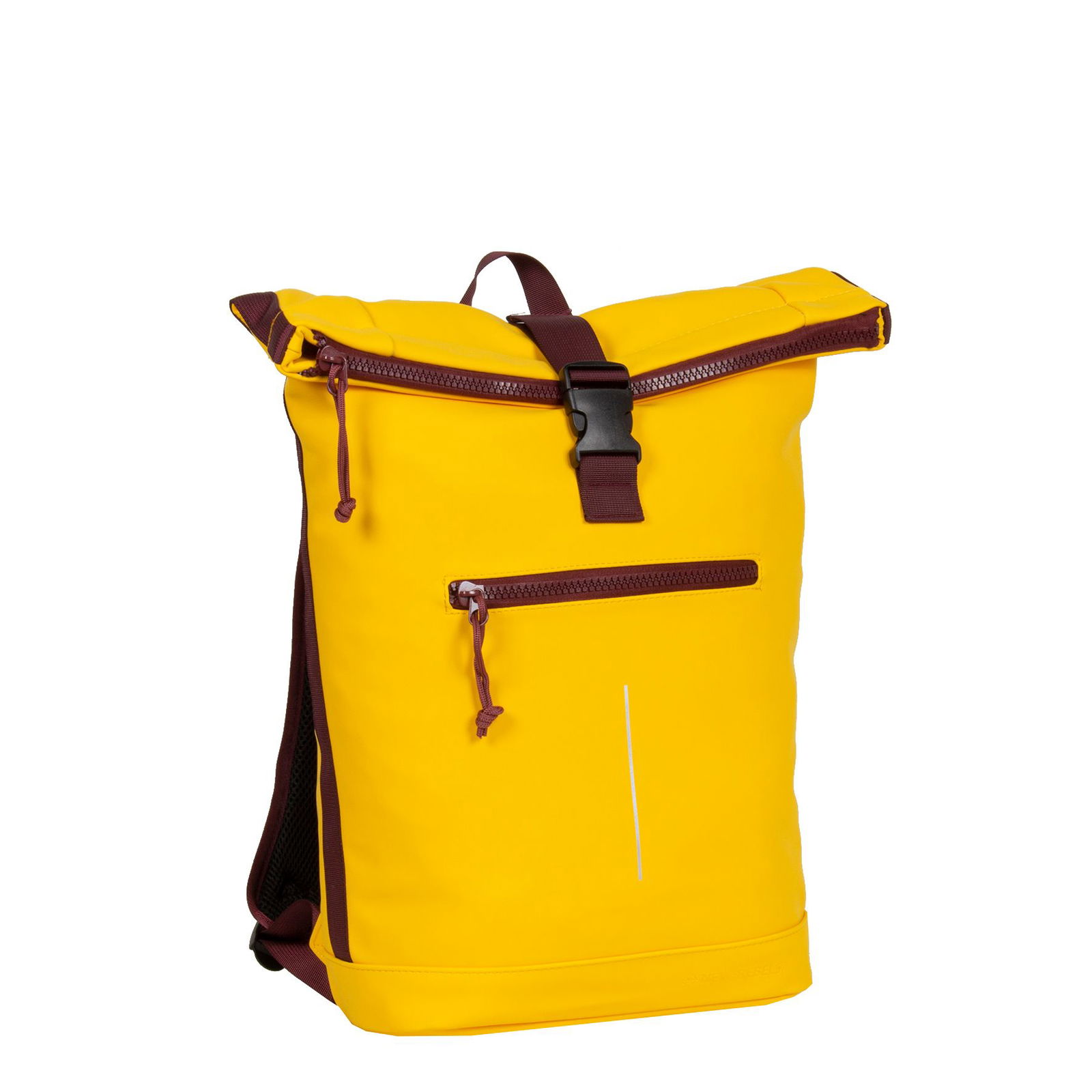 Tim - New York Rolltop Rucksack gelb/burgund