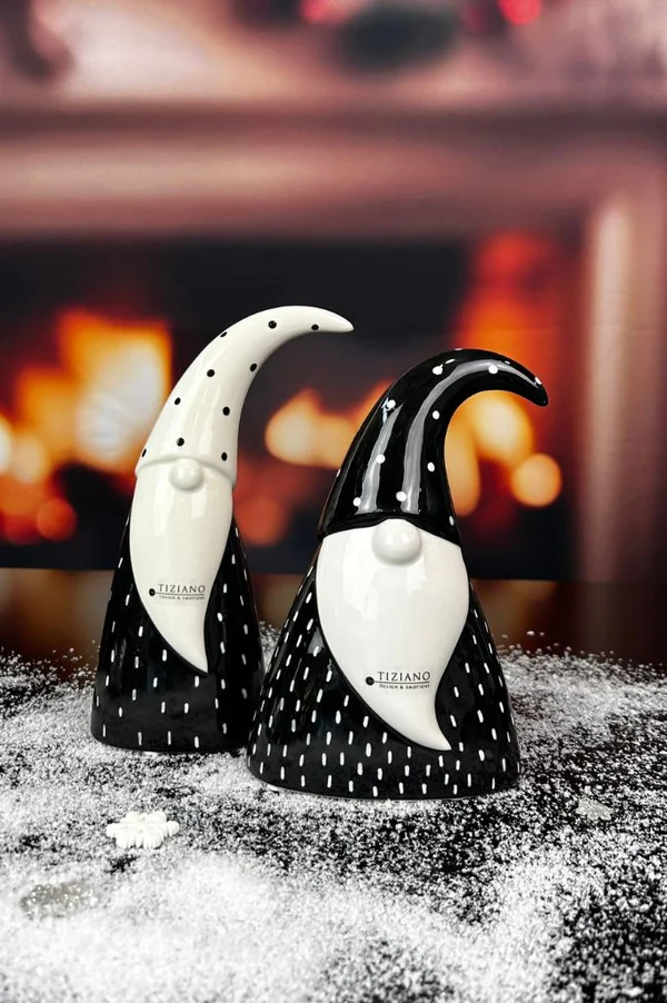 Deko Santa Alberto 19,5cm schwarz/cremeweiß Deko Santa Alberto 19,5cm schwarz/cremeweiß