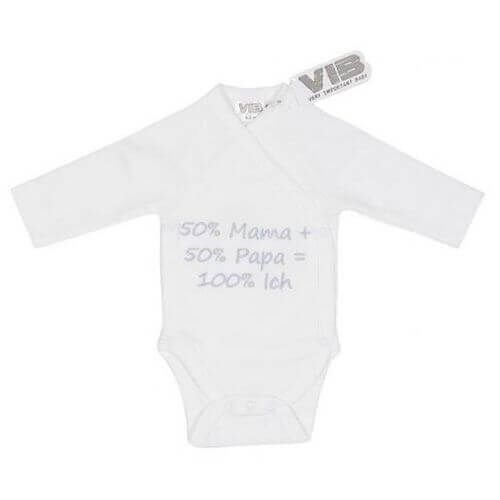 Baby-Body-50-Mama-Papa Baby Body 50% Mama + 50% Papa = 100% Ich (Weiß)