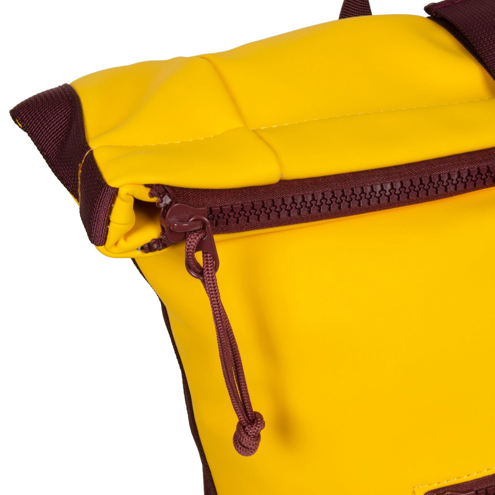 Tim - New York Rolltop Rucksack gelb/burgund