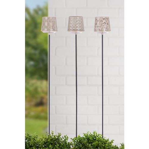 Gartenstecker mit Windlicht Malou beige Variante 2