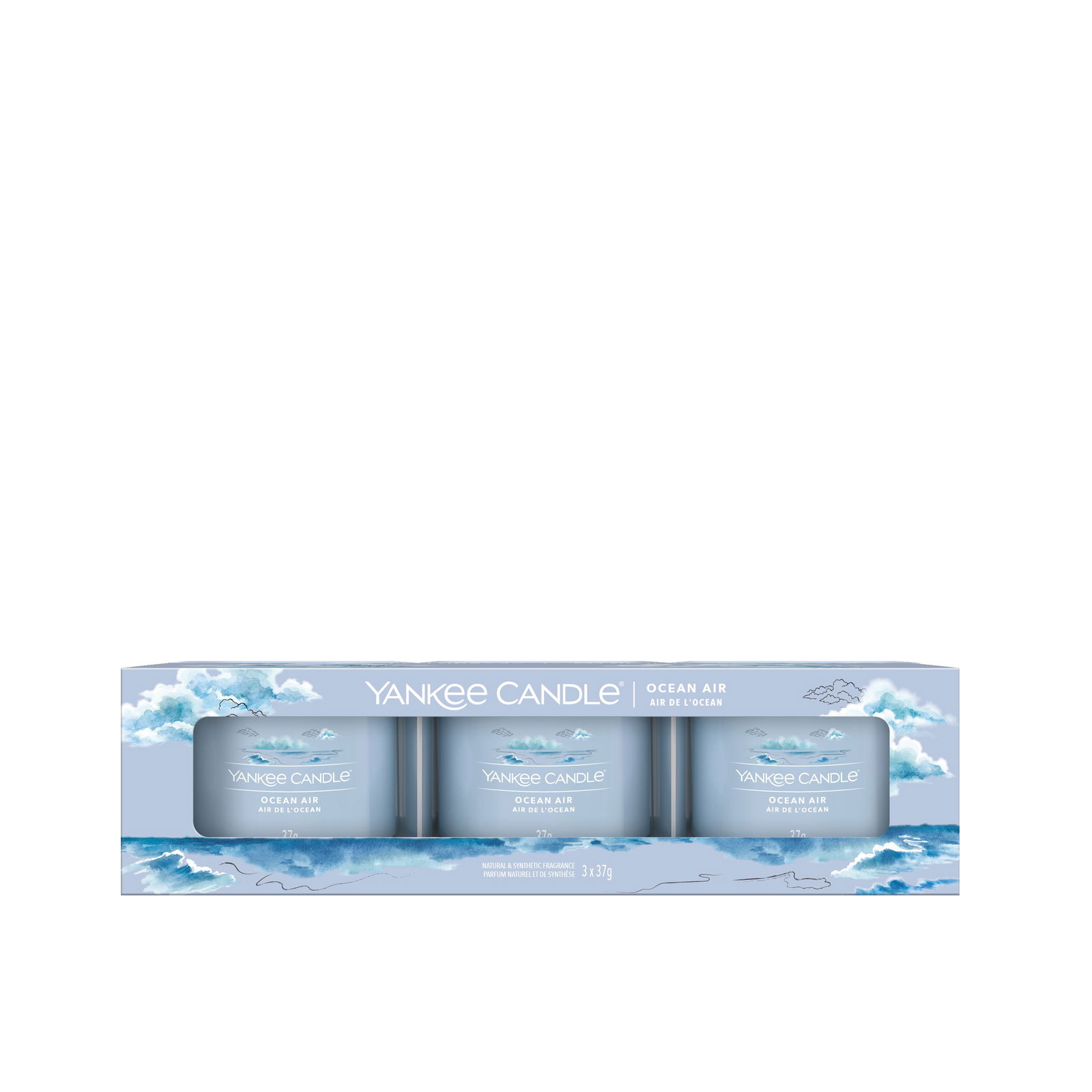 Ocean Air 37g Glasvotivkerze 3er Pack