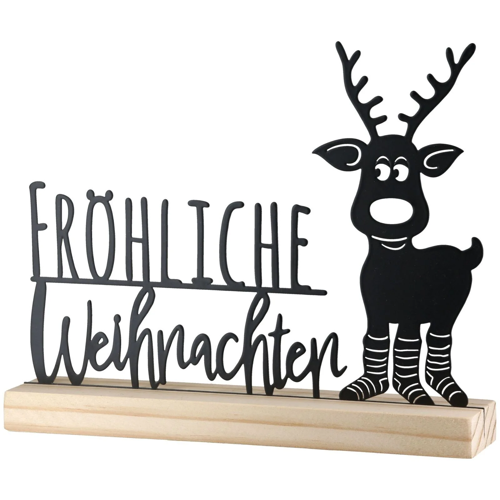 Deko Aufsteller Standrelief Rentier Ole 21cm schwarz Tier, Hirsch, Säugetier, Tierwelt