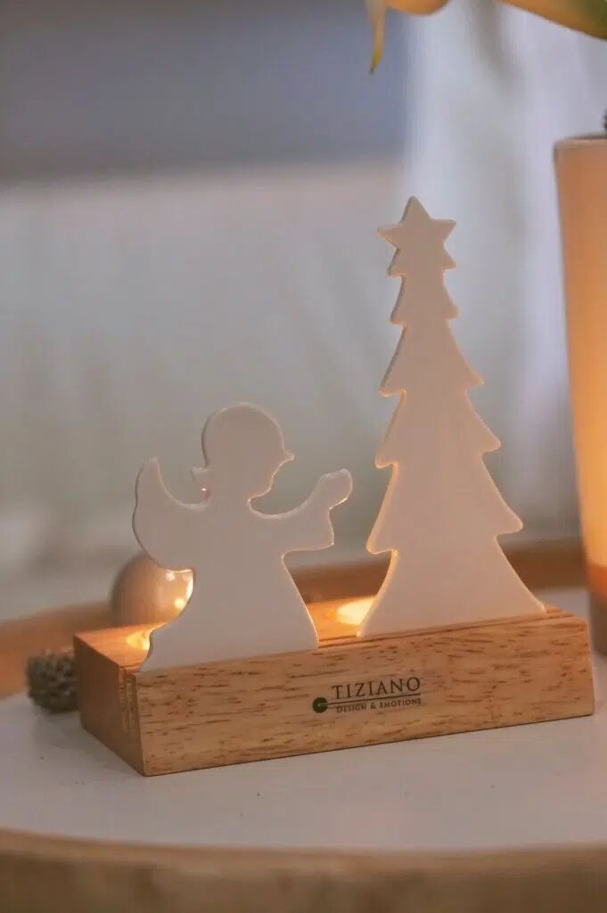 Lichtobjekt Sandane Engel 12cm cremeweiß