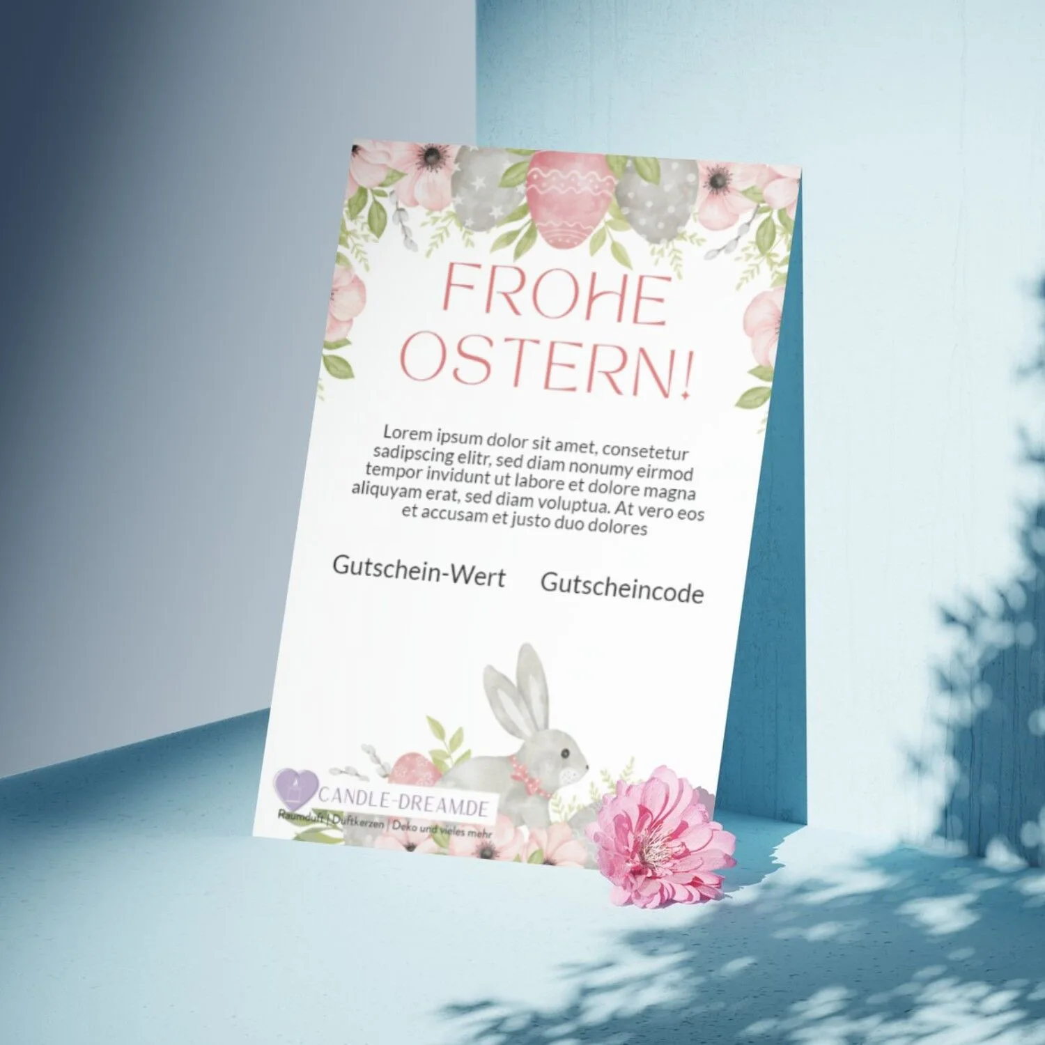 Geschenkgutschein Ostern Werbung, Plakat, Visitenkarte, Papier, Text